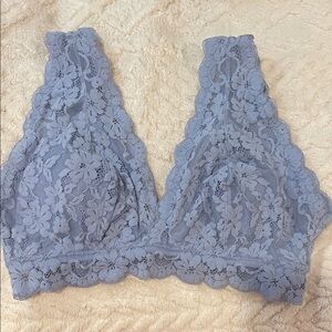 Aerie Floral Lace Bralette in Soft Blue